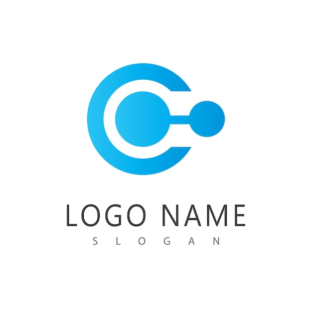 plantilla de símbolo vectorial del logotipo de la molécula
