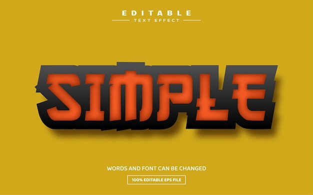 Plantilla simple de efecto de texto editable en 3D