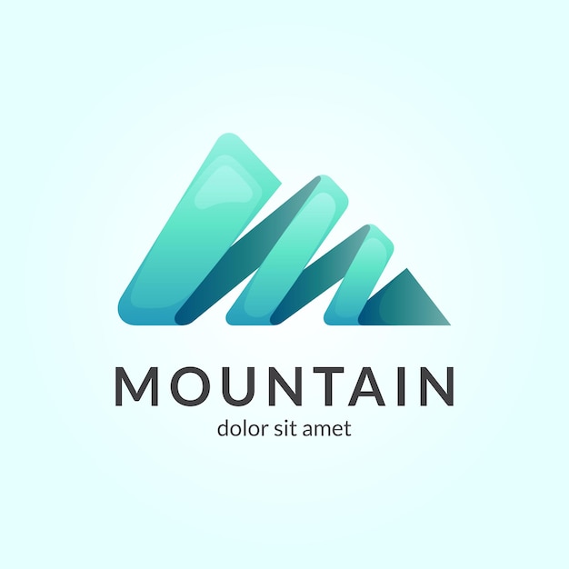 Plantilla simple de logotipo de montaña