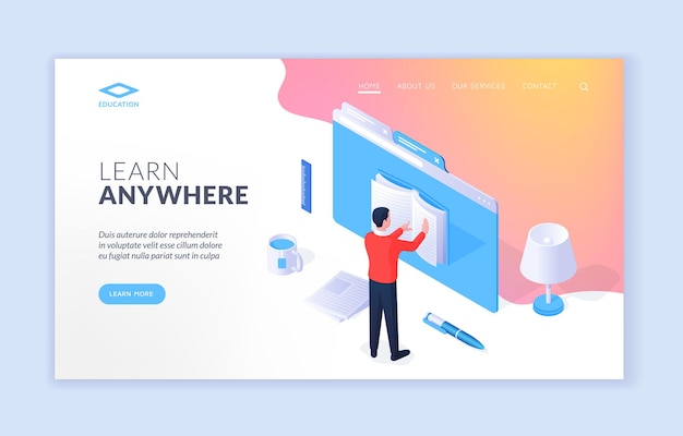 Plantilla de sitio web para aprender en cualquier lugar