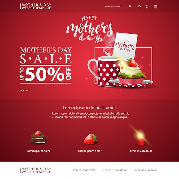 Plantilla de sitio web de descuento del día de la madre