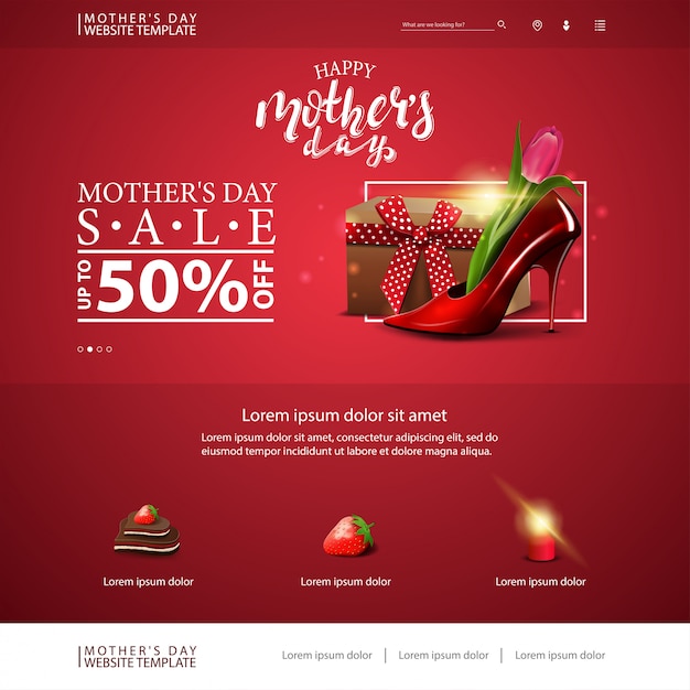 Plantilla de sitio web de descuento del día de la madre