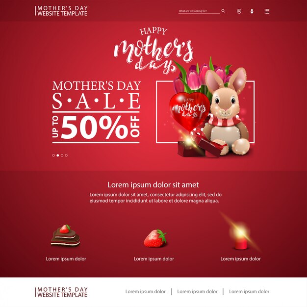 Plantilla de sitio web de descuento del día de la madre
