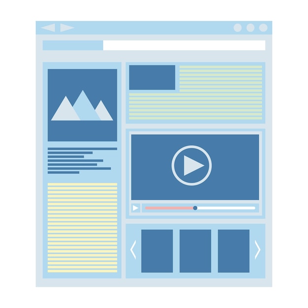 Plantilla de sitio web plano, tecnología de diseño web. ilustración vectorial