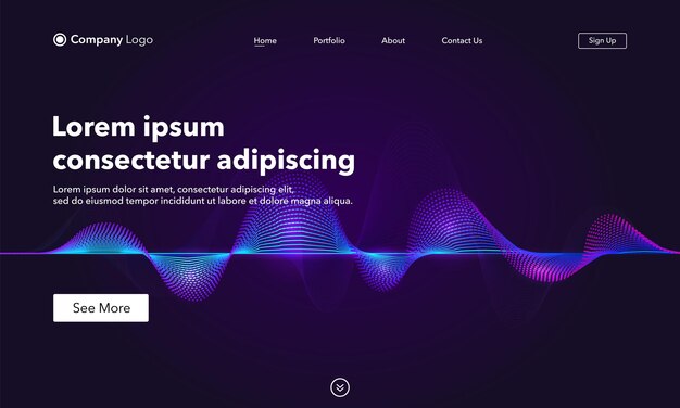 Plantilla para sitios web o aplicaciones Ecualizador de tecnología digital