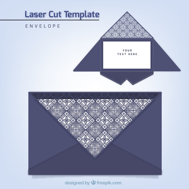 Vector plantilla de sobre elegante con corte láser