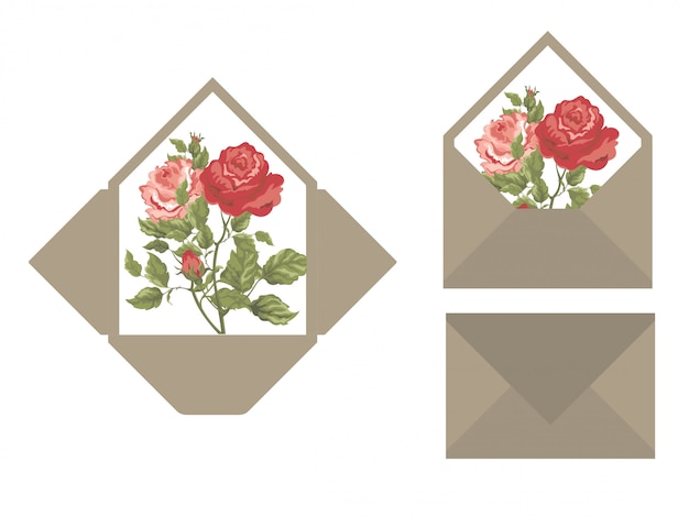 plantilla de sobre de invitación de boda