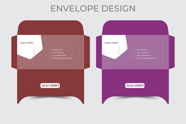 plantilla de sobre moderna y creativa vectorial