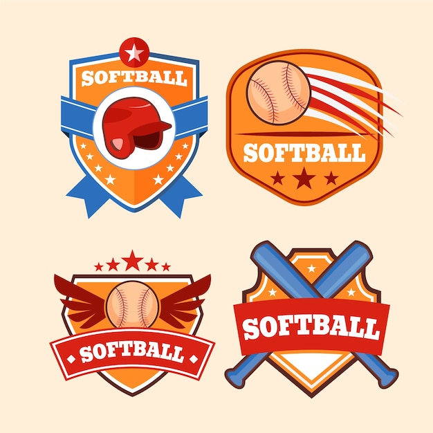 plantilla de softbol dibujada a mano