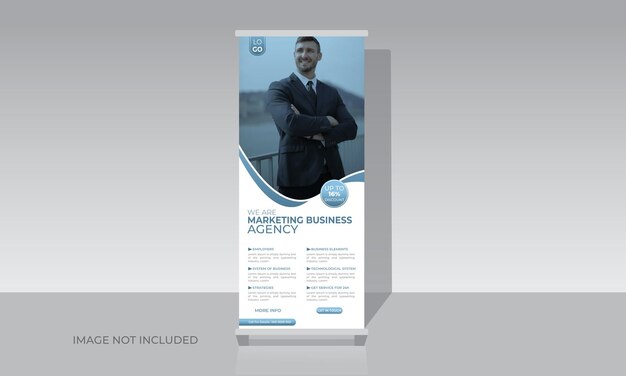 Plantilla de soporte de banner enrollable de negocios corporativos para agencia comercial