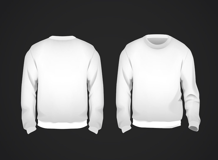 Vector plantilla de sudadera blanca para hombre vista frontal y posterior sudadera con capucha para marca o publicidad