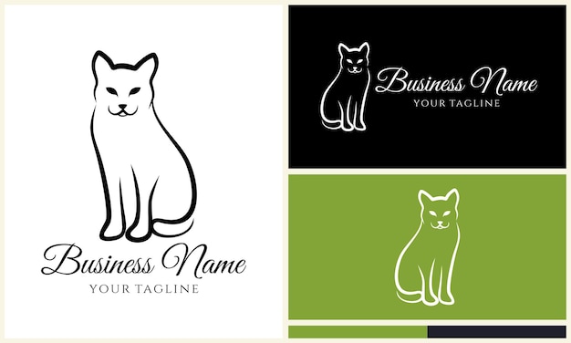 plantilla de sueño de gato de arte lineal