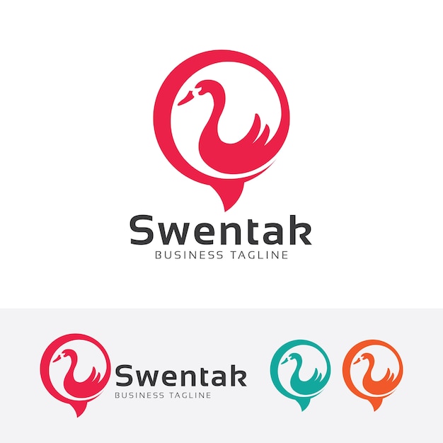 Plantilla de Swan Swan vector logo
