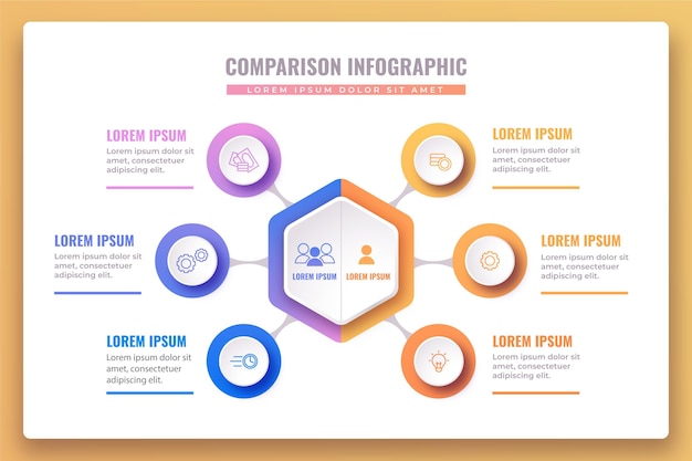 Vector plantilla de tabla comparativa