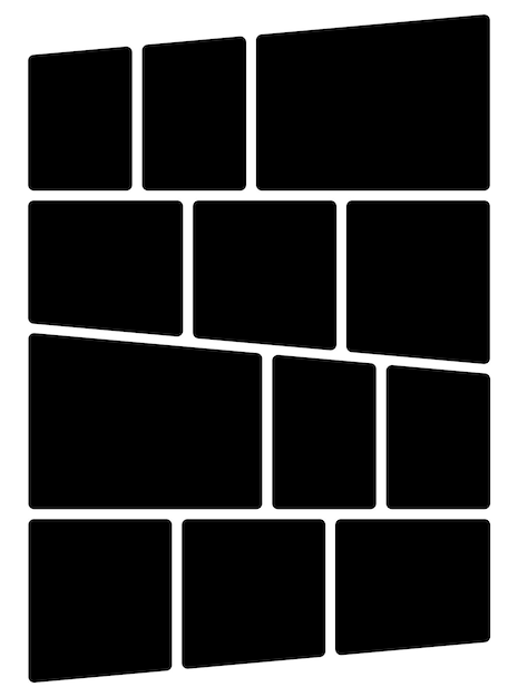 plantilla de tablero de humor de foto de collage vacío borde en blanco y negro con una imagen de una pared de ladrillo