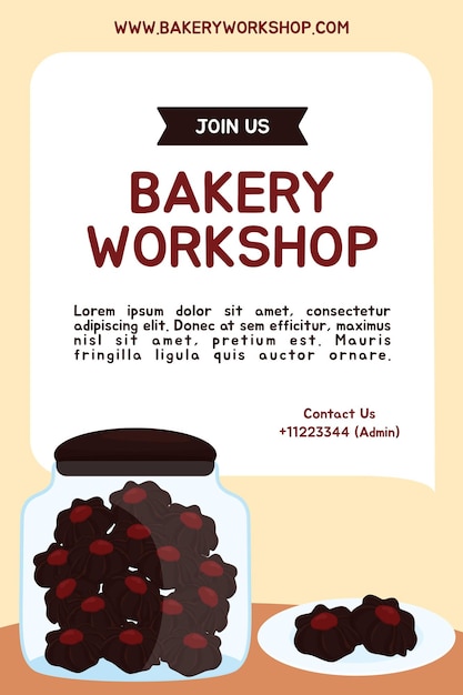 Plantilla de taller de panadería de galletas de mantequilla de chocolate