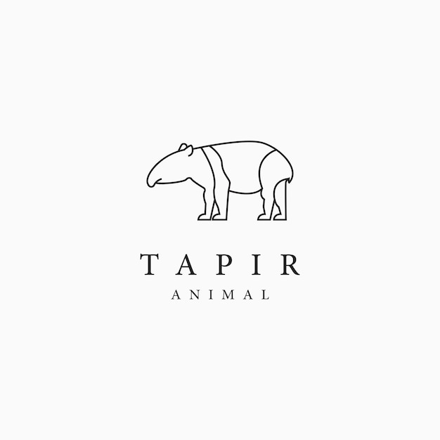 Plantilla tapir animal vector logo diseño