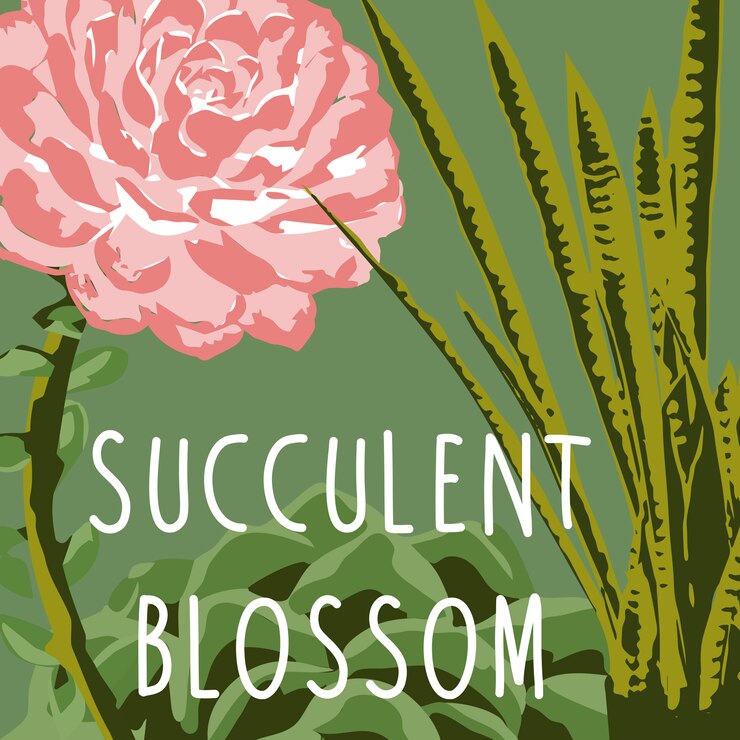 Plantilla de tarjeta de acuarela floral suculento