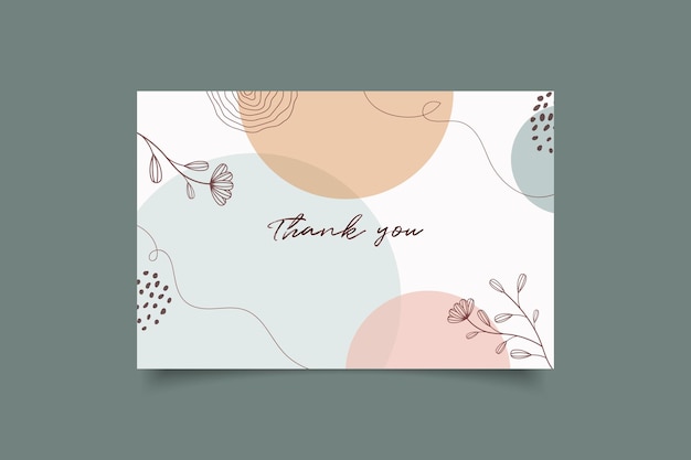 plantilla de tarjeta de agradecimiento diseño abstracto