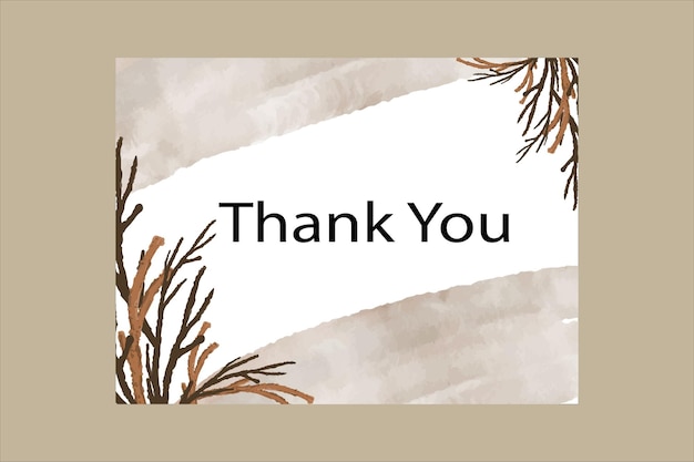 plantilla de tarjeta de agradecimiento de tarjeta de felicitación marrón simple
