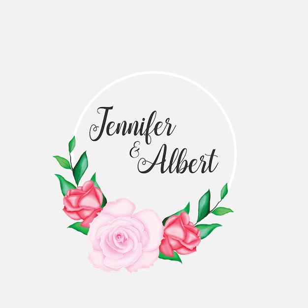 plantilla de tarjeta de boda floral acuarela hermosa