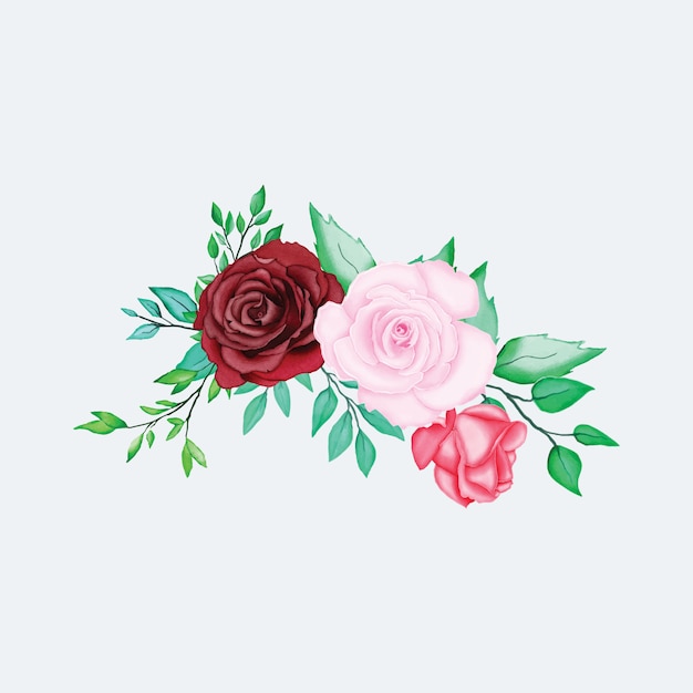 plantilla de tarjeta de boda floral acuarela hermosa