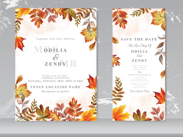 Plantilla de tarjeta de boda floral acuarela