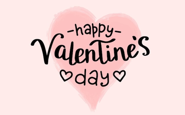 Plantilla de tarjeta caligráfica de ilustración vectorial escrita a mano con letras del día de San Valentín