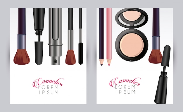 plantilla de tarjeta de cosméticos de maquillaje