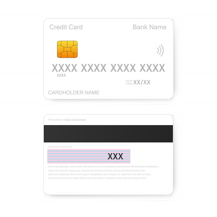 Vector plantilla de tarjeta de crédito bancaria blanca