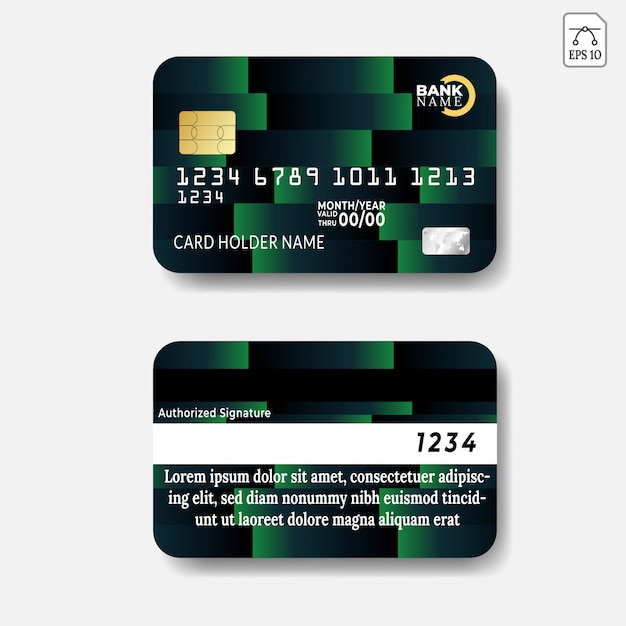 Plantilla de tarjeta de crédito con diseño abstracto