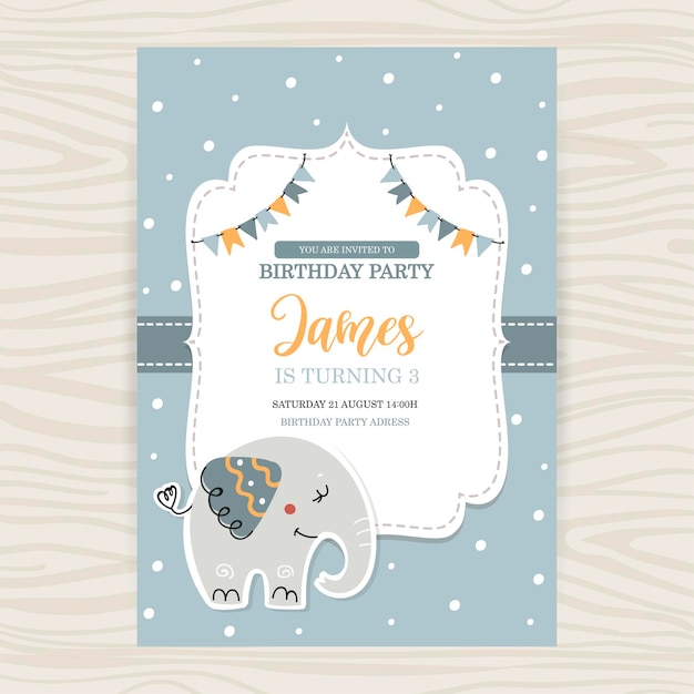 Vector plantilla de tarjeta de cumpleaños de bebé