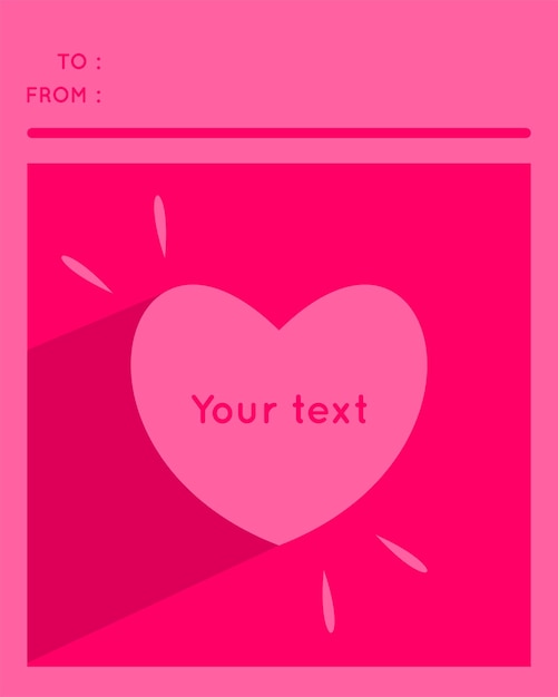 Vector plantilla de tarjeta de felicitación para celebrar el día de san valentín. con ilustración de vector de fondo rosa