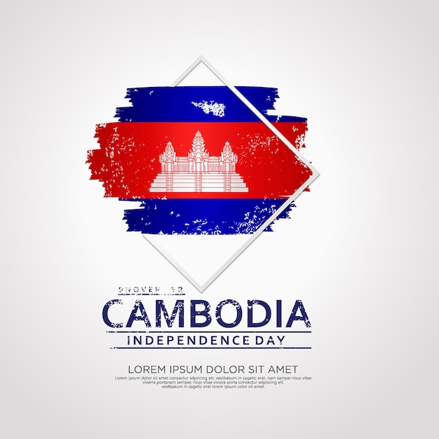 Plantilla de tarjeta de felicitación del día de la independencia de camboya