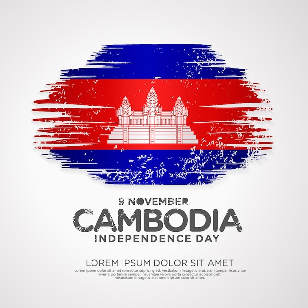 Plantilla de tarjeta de felicitación del día de la independencia de camboya