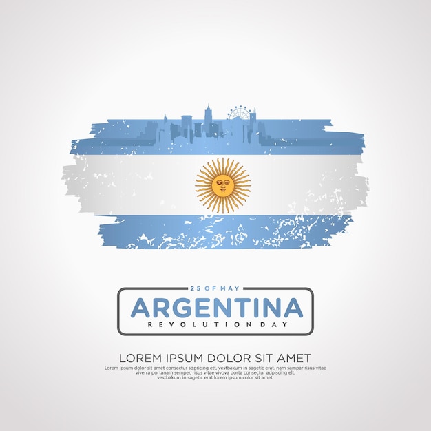 Plantilla de tarjeta de felicitación del día de la revolución argentina