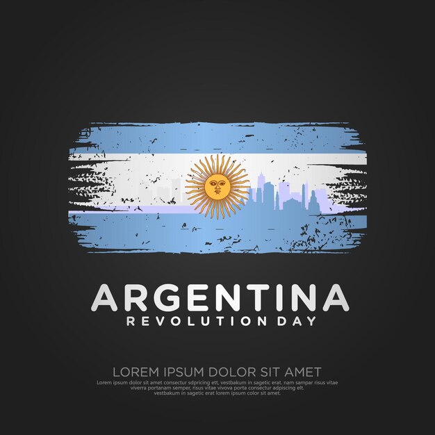 Plantilla de tarjeta de felicitación del día de la revolución argentina