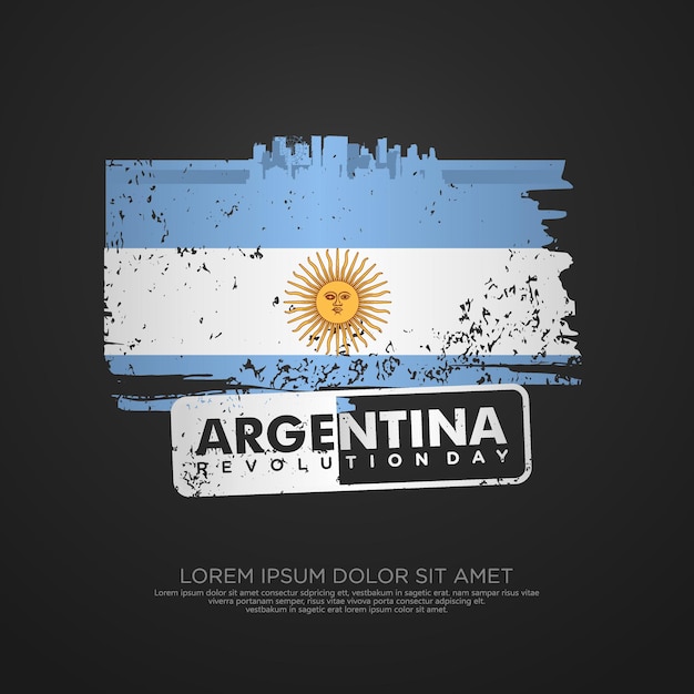 Plantilla de tarjeta de felicitación del día de la revolución argentina