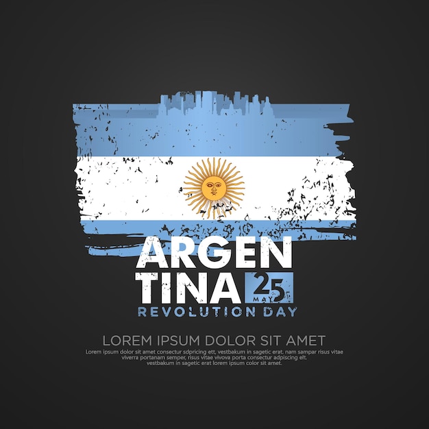 Vector plantilla de tarjeta de felicitación del día de la revolución argentina