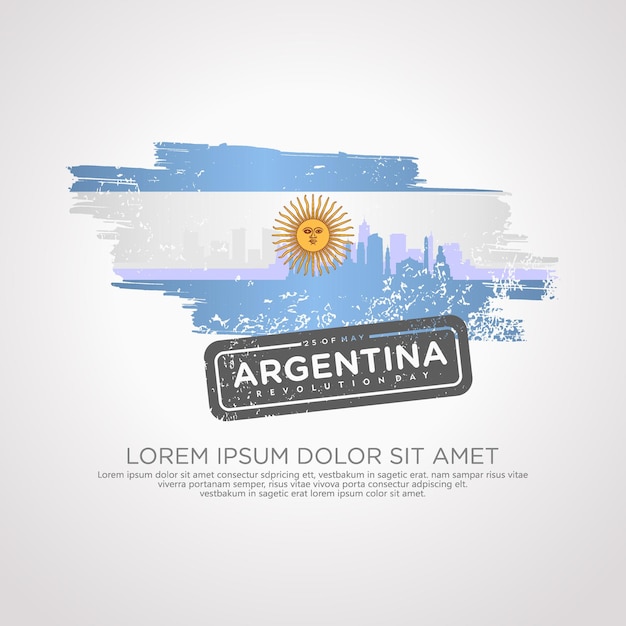 Vector plantilla de tarjeta de felicitación del día de la revolución argentina