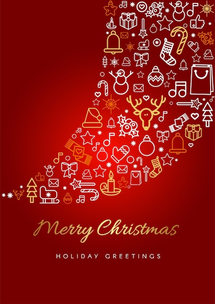 Plantilla de tarjeta de felicitación de feliz Navidad