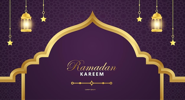 plantilla de tarjeta de felicitación islámica de ramadán fondo