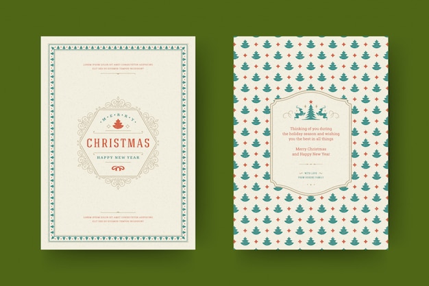 Plantilla de tarjeta de felicitación de Navidad.