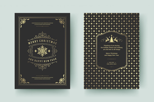 Plantilla de tarjeta de felicitación de Navidad.