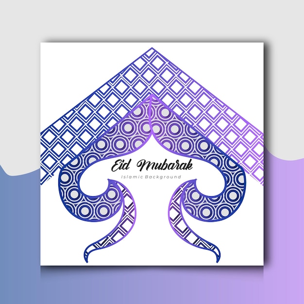 Plantilla de tarjeta de felicitación de publicación de redes sociales de eid mubarak eid al adha mubarak con decoración colorida