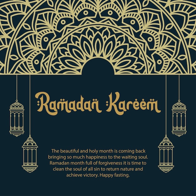 Plantilla de tarjeta de felicitación ramadan kareem