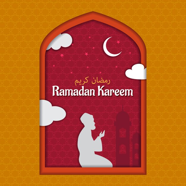 Plantilla de tarjeta de felicitación de ramadán kareem