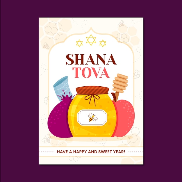 Plantilla de tarjeta de felicitación shana tova