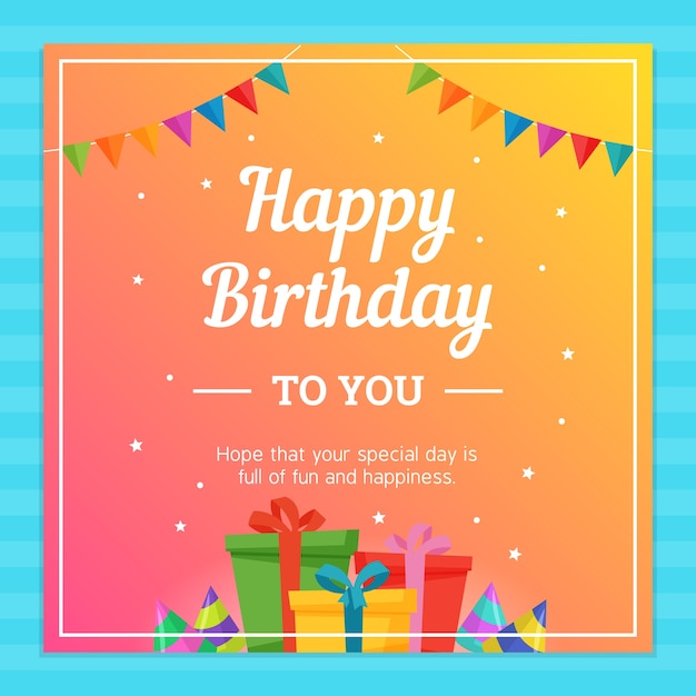 Plantilla de tarjeta de feliz cumpleaños