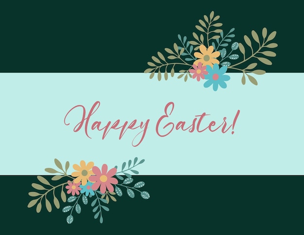plantilla de tarjeta de Feliz Pascua Vacaciones de primavera
